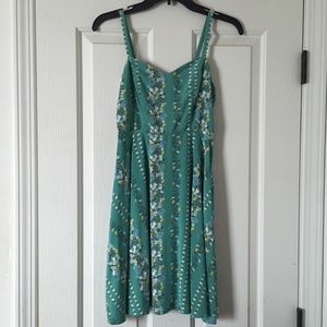 Old Navy Teal Floral Spring Swing Dress